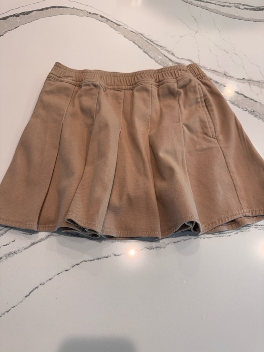 Abercrombie Kids Girls Tan Pleated Denim Skort Size 9/10